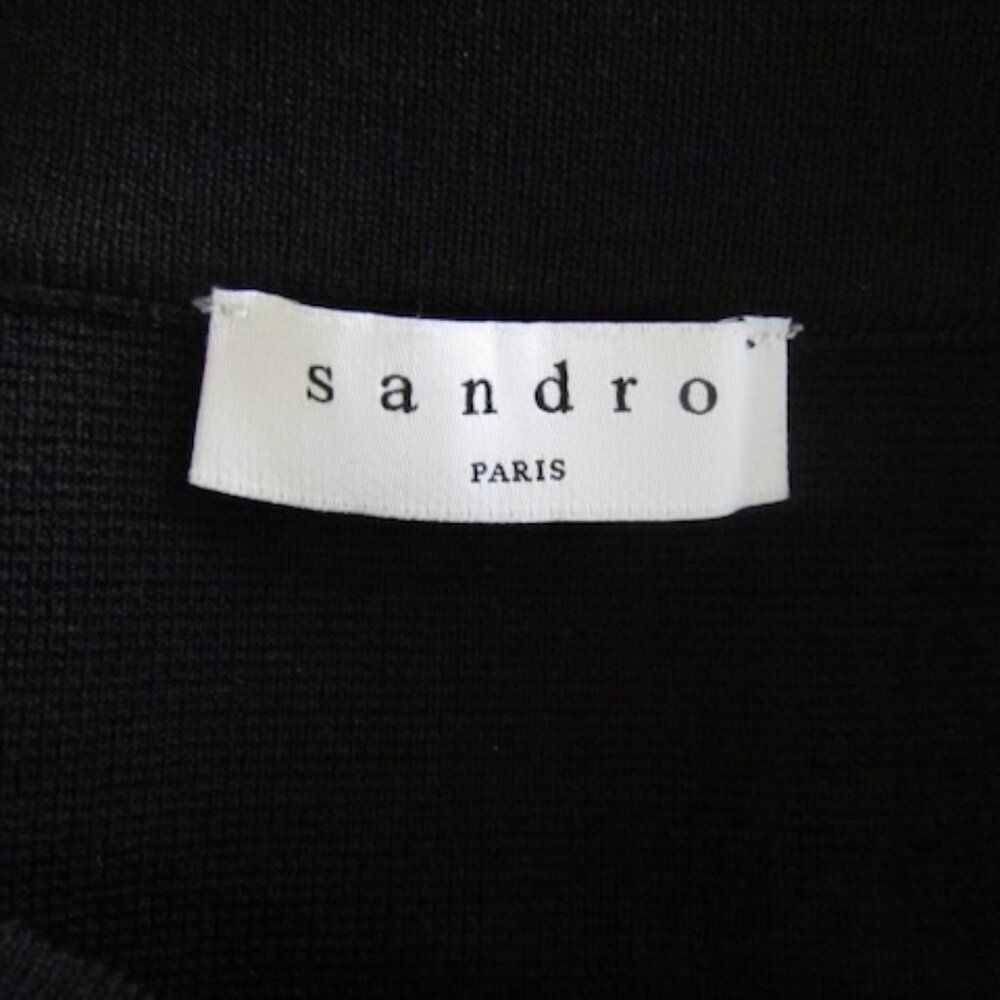 Sandro Paris Elodie Striped Crossover Skirt Noir Stripe Sz M = 2 - Picture 14 of 16